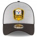 Men's Pittsburgh Steelers New Era Heather Gray/Black 2018 NFL Sideline Road Official 39THIRTY Flex Hat 3058248